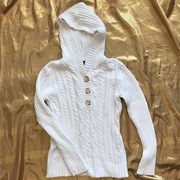 White Cardigan with Hood - Picture 1 of 3